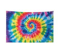 Bandiera arcobaleno Tie Dye 89 x 150 cm No Fade Bandiera di benvenuto Giardino Cortile Casa Bandiere Decorative Giardino Cortile Cartello Interno Esterno Banner Party Home Decor