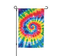 Bandiera arcobaleno tie-dye da 12x18 pollici, bandiera da giardino bifacciale per interni, da appendere alla parete, poster, grande striscione, cartello, bandiere per esterni