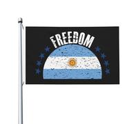 Bandiera argentina e bandiere della libertà per esterni, 3x5 piedi, bandiera in poliestere resistente bifacciale per decorazioni da giardino, casa, cortile, festival, bandiere di benvenuto.