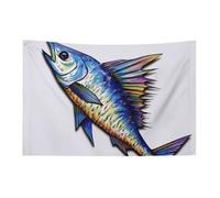 Bandiera artistica a forma di pesce, 0,9 x 1,5 m, non sbiadisce, bandiera di benvenuto, giardino, cortile, casa, bandiera, decorazione per la casa