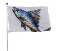 Bandiera artistica a forma di pesce, 61 x 88,9 cm, stampa su entrambi i lati, bandiera decorativa da giardino, non sbiadisce, con occhielli in ottone da appendere, sfondo fotografico per interni ed