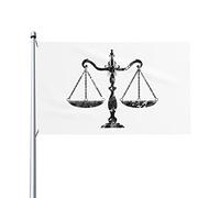Bandiera artistica con bilancia della giustizia dell'avvocato, colori vivaci, resistente ai raggi UV, perfetta per decorazioni per la casa, per interni ed esterni, 3x5 piedi, striscione in poliestere