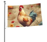 Bandiera artistica con pittura di animali di pollo 0,6 x 0,9 m stampa su entrambi i lati bandiere da giardino bandiera da cortile per esterni bandiere per vacanze banner regalo con occhielli sfondo