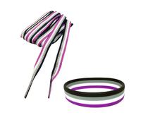 Bandiera Asessuale Lacci Stringhe Nero Grigio Bianco Viola Righe a Lgbt 120cm