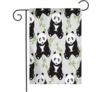 Bandiera Asia Abstract Pattern Handdrawn Cute Pandas Adorable Animals Wildlife Bear Black China Fun Chinese Decorazione Striscione All'Aperto, Per All'Aperto Al Coperto, Balcone, 30x45cm