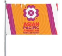 Bandiera Asian American And Pacific Islander Heritage Month Bandiera Della Brezza Decorazione 2 Occhielli Metallici Striscione All'Aperto, Per Giardino, Balcone, Feste Strada, 90x150cm