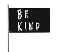 Bandiera ASL per la consapevolezza dei sordi con il linguaggio dei segni "Be Kind", 3x5 piedi, con due occhielli in ottone, doppia cucitura, colore vivido, anti-scolorimento