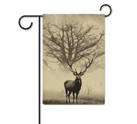 Bandiera astratta con immagine di alce albero 30,5 x 45,7 cm in poliestere a doppia faccia bandiere da giardino bandiere di benvenuto banner decorazione esterna per cortile portico prato