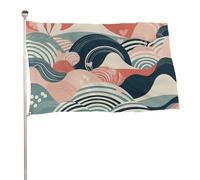 Bandiera astratta da disegno a linea 61 x 88,9 cm, stampa su entrambi i lati, bandiera decorativa da giardino, non sbiadisce, con occhielli in ottone da appendere, sfondo fotografico per interni ed