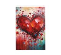 Bandiera astratta da giardino di benvenuto a forma di cuore, 0,6 x 0,9 m, doppia faccia, non sbiadisce, per casa, cortile, cortile, cortile, prato, decorazione esterna