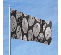 Bandiera astratta nera e argento, 1,8 x 1,8 m, divertente, per tutte le stagioni, per tutte le stagioni, decorazione per dormitorio e feste all'aperto
