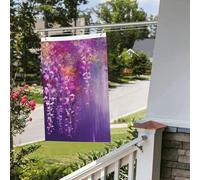 Bandiera astratta viola piangente fiore 0,9 x 0,9 m per esterni interni primavera estate autunno inverno bandiere da giardino con occhiello verticale su entrambi i lati bandiere per feste banner per