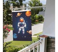 Bandiera astronauta spaziale, 6 x 0,9 m, per interni ed esterni, primavera, estate, autunno, inverno, da giardino, con occhiello, verticale, su entrambi i lati, per decorazioni da cortile