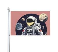 Bandiera astronauta sulla luna 1 per esterni per quattro stagioni bandiera vacanza doppia faccia con occhiello sfondo decorativo forniture per feste