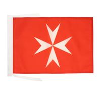 BANDIERA ATTIVITÀ SOVRANO ORDINE DI MALTA 45x30cm - BANDIERINA SAN GIOVANNI DI GERUSALEMME 30 x 45 cm cordicelle - AZ FLAG