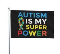 Bandiera Autism Is My Super Power Resistente Alle Intemperie Bandieradacortile Robuste Segnali Da Giardino Per Camere Casa La Casa 3X5 Ft