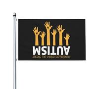 Bandiera Autism Seeing The World Differently Autism Awareness Bandiere Da Cortile Stagionale Divertenti Bandiere Per Camera Da Letto Parete Celebrazione 90X150Cm