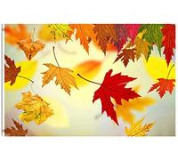 Bandiera Autumn Golden Tree Maple Fall Falling Leaves Scenery Bandiera Della Brezza Resistente Alle Intemperie Colori Vivaci Striscione All'Aperto, Per Balcone, Giardino, Feste Strada, 90x150cm