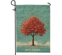 Bandiera Autumn Maple Tree Red Fall Leaves 30X45Cm Bandiera Di Benvenuto Resistenti Decorative Banner Per Prato Spiaggia Camera Da Letto
