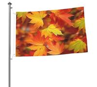 Bandiera autunnale con foglie d'acero, 0,6 x 0,9 m, stampa su entrambi i lati, bandiere da giardino, bandiera da cortile per esterni, bandiere per vacanze, banner regalo con occhielli sfondo