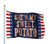 Bandiera autunnale con scritta "She's My Sweet Potato I Yam Ringraziamento" per esterni 3x5