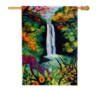 Bandiera autunnale da giardino a cascata, con foglie autunnali colorate, decorazione per la casa, bandiera artistica su entrambi i lati, per la decorazione del prato all'aperto, 71 x 101 cm