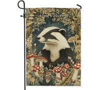 Bandiera autunnale da giardino con animali del bosco, bandiera decorativa in stile vintage, bandiera in cotone su entrambi i lati, per decorazione esterna del prato, decorazione per la casa della
