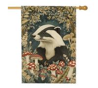 Bandiera autunnale da giardino con animali del bosco, bandiera decorativa in stile vintage, bandiera in cotone su entrambi i lati per decorazione esterna del prato, decorazione per la casa della fauna