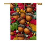 Bandiera autunnale da giardino con ghianda, foglie colorate di benvenuto per la casa, bandiera autunnale a doppia faccia decorazione per esterni 71 x 101 cm