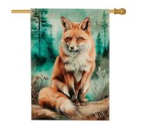 Bandiera autunnale da giardino con volpe, bandiera arancione per la decorazione della fauna selvatica, bandiera su entrambi i lati per la decorazione del prato all'aperto, 71 x 101 cm