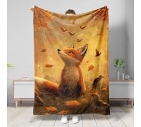 Bandiera autunnale da giardino con volpe, decorazione con animali della foresta arancione, bandiera per esterni in iuta su entrambi i lati, decorazione per la casa del Ringraziamento, decorazione per