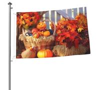 Bandiera autunnale del Ringraziamento 2 x 3 Ft stampa su entrambi i lati bandiere da giardino bandiera da cortile per esterni bandiere per vacanze banner regalo con occhielli sfondo fotografico per