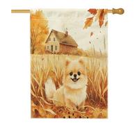 Bandiera autunnale della Pomerania per la casa del cane, 71 x 101 cm, double-face, decorativa per esterni, per fattoria autunnale, cuccioli, cortile, casa, casa, giardino, giardino, giardino, giardino
