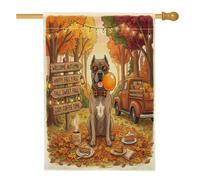 Bandiera autunnale per cani Corso, 71 x 101 cm, double-face, decorativa per esterni, per campeggio, camion, scenico, cortile, casa, vacanze, esterni, piccolo cortile
