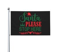 Bandiera Babbo Natale, ti prego, fermati qui per la stanza dei ragazzi, bandiera personalizzata su due lati, banner esterno per giardino, 9,1 x 1,5 m, arazzo Babbo Natale, ti prego, fermati qui da app