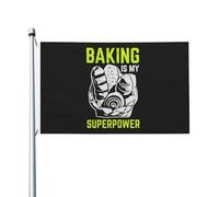 Bandiera Baking Is My Superpower Doppia Faccia Bandiera Da Giardino Con 2 Occhielli Bandiere Giardino Per All'Aperto Decorazioni Vacanza 3X5 Ft