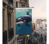 Bandiera balena marina 3 x 1,5 m bandiere da giardino durevoli bandiere per la casa con occhielli bandiere decorative da cortile grande banner per feste interne esterne decorazioni per la casa