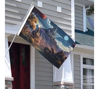 Bandiera Bandiera 3 x 5 Ft Bandiere da giardino a doppia faccia Bandiera resistente allo sbiadimento per esterni Bandiera di benvenuto Cortile Fantasy Town Banner di auguri personalizzato Bandiera per