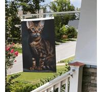 Bandiera Bandiera 3 x 6 m bandiere da giardino a doppia faccia bandiera resistente allo sbiadimento per esterni bandiera di benvenuto cortile Bengala gatto banner di auguri personalizzato bandiera per