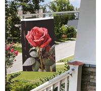 Bandiera Banner 3 x 2 Ft bandiere da giardino a doppia faccia bandiera resistente allo sbiadimento per esterni bandiera di benvenuto cortile rose rosse e banner di auguri d'amore bandiera