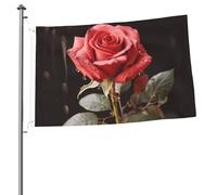 Bandiera Banner 3 x 2 Ft bandiere da giardino a doppia faccia bandiera resistente allo sbiadimento per esterni bandiera di benvenuto cortile rose rosse e banner di auguri d'amore bandiera