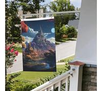 Bandiera Banner 3 x 2 Ft Bandiere da giardino a doppia faccia Bandiera resistente allo sbiadimento per esterni Bandiera di benvenuto Cortile Fantasy Town Banner di auguri personalizzato Bandiera per