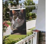 Bandiera Banner 3 x 2 Ft bandiere da giardino a doppia faccia bandiera resistente allo sbiadimento per esterno bandiera di benvenuto cortile gatto soriano banner di auguri personalizzato bandiera per
