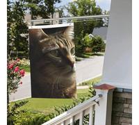 Bandiera Banner 3 x 2 Ft bandiere da giardino a doppia faccia bandiera resistente allo sbiadimento per esterno bandiera di benvenuto cortile gatto soriano banner di auguri personalizzato bandiera per