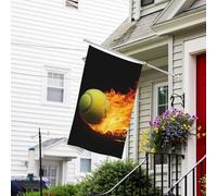 Bandiera Banner 3 x 5 Ft Bandiera a doppia faccia per esterni Resistente allo sbiadimento Bandiera da cortile Banner di saluto Bruciare immagini da tennis Benvenuto Bandiera da giardino Bandiera