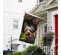 Bandiera Banner 3 x 5 Ft Bandiere da giardino a doppia faccia Bandiera resistente allo sbiadimento per esterno Bandiera di benvenuto Yard Un piccolo Yorkshire Terrier Banner di auguri Bandiera