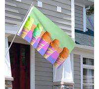 Bandiera Banner 3 x 5 Ft Bandiere da giardino a doppia faccia Bandiera resistente allo sbiadimento per esterni Bandiera di benvenuto da cortile gelato arcobaleno gradiente Banner di auguri