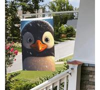 Bandiera Banner 3 x 6 m bandiere da giardino a doppia faccia bandiera resistente allo sbiadimento per esterni bandiera di benvenuto cortile pinguino nella neve banner di auguri personalizzato bandiera