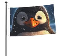 Bandiera Banner 3 x 6 m bandiere da giardino a doppia faccia bandiera resistente allo sbiadimento per esterni bandiera di benvenuto cortile pinguino nella neve banner di auguri personalizzato bandiera