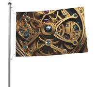 Bandiera Banner 3 x 6 m bandiere da giardino a doppia faccia resistente allo sbiadimento bandiera per esterni bandiera di benvenuto cortile Cool Steampunk ingranaggi banner di auguri personalizzato